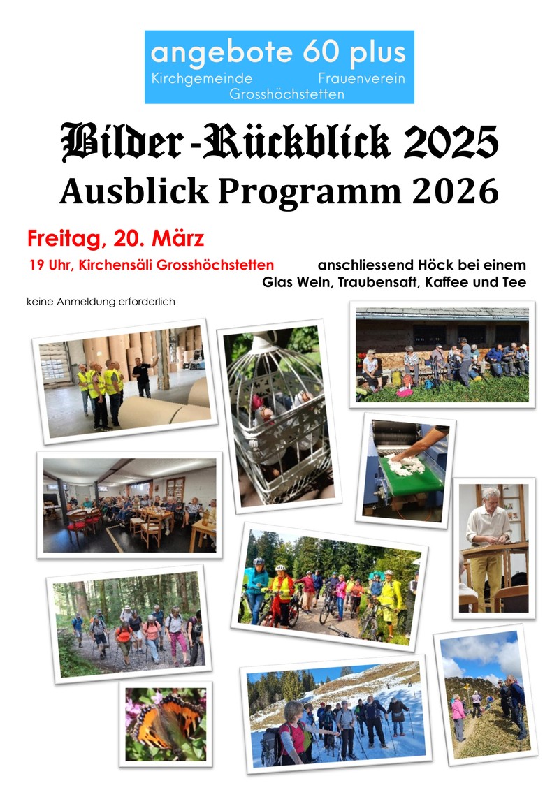 60+ Fotoabend Rückblickausblick 60+ 25 26