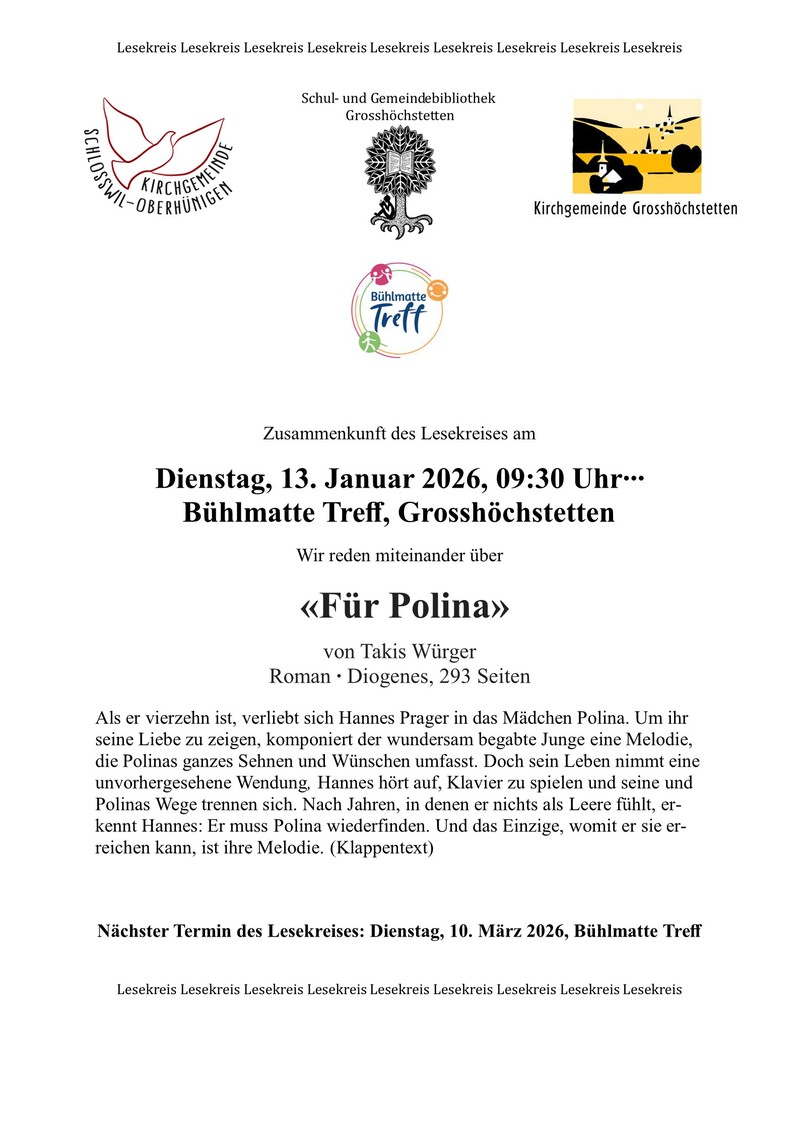 Flyer 01 2026 Lesekreis mit LOGO Bühlmatte